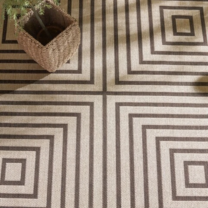 Safavieh Beach House BHS123 Creme / Brown 2'-2" X 10' Runner Area Rug