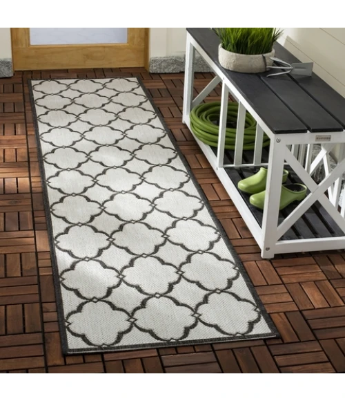 Safavieh Beach House BHS125 Light Grey / Charcoal 2'-2" X 10' Runner Area Rug