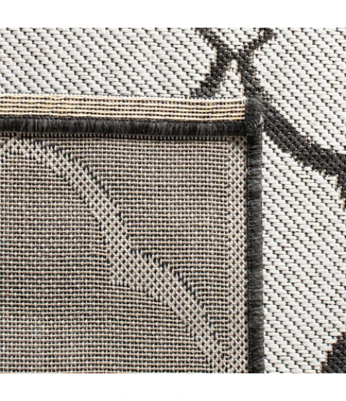 Safavieh Beach House BHS125 Light Grey / Charcoal 8' X 8' Round Area Rug