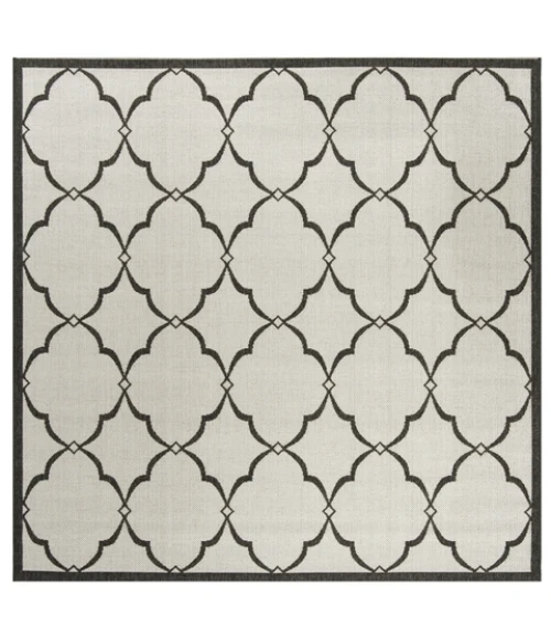 Safavieh Beach House BHS125 Light Grey / Charcoal 8' X 8' Square Area Rug
