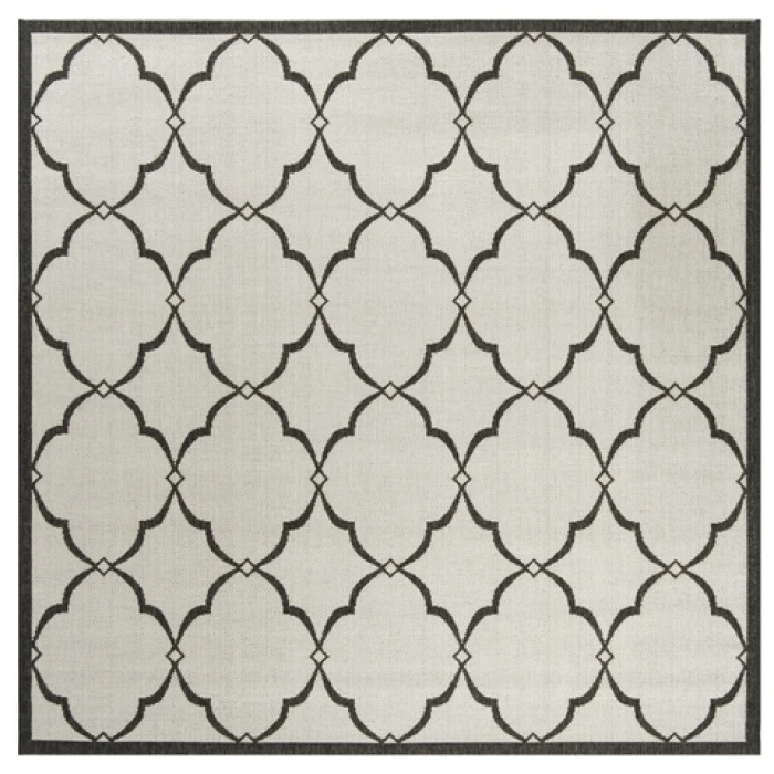 Safavieh Beach House BHS125 Light Grey / Charcoal 6'-7" X 6'-7" Square Area Rug