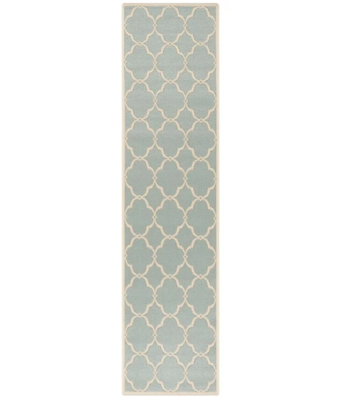 Safavieh Beach House BHS125 Aqua / Cream 2'-2" X 12' Runner Area Rug