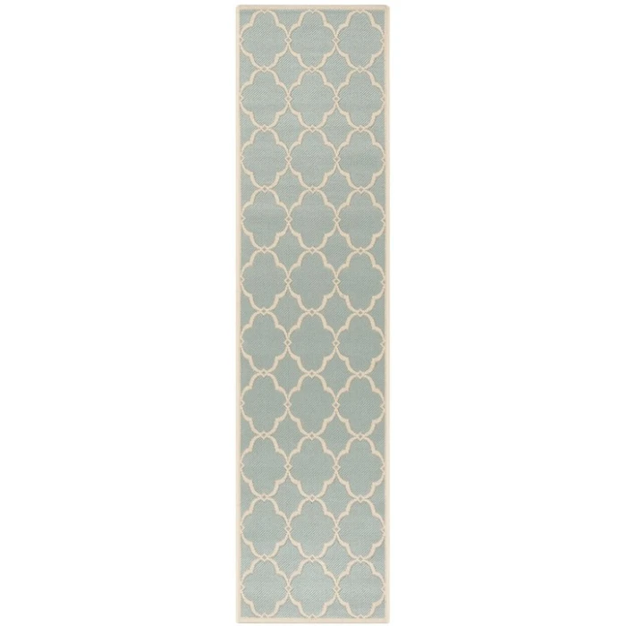 Safavieh Beach House BHS125 Aqua / Cream 2'-2" X 12' Runner Area Rug