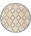 Safavieh Beach House BHS125 Cream / Blue 6'-7" X 6'-7" Round Area Rug