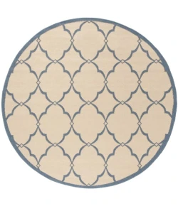 Safavieh Beach House BHS125 Cream / Blue 6'-7" X 6'-7" Round Area Rug