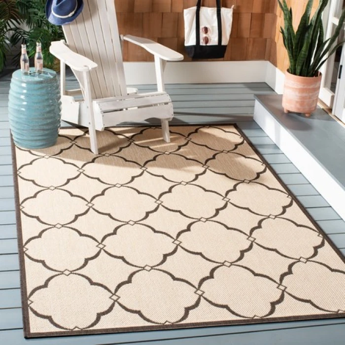 Safavieh Beach House BHS125 Creme / Brown 6'-7" X 6'-7" Round Area Rug