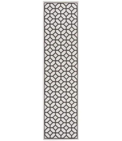 Safavieh Beach House BHS127 Light Grey / Charcoal 2'-2" X 8' Runner Area Rug
