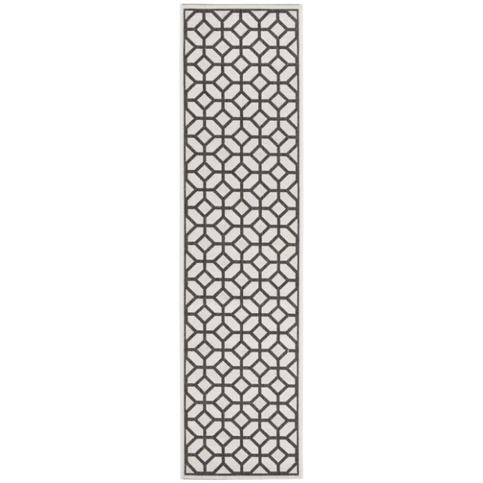 Safavieh Beach House BHS127 Light Grey / Charcoal 2'-2" X 8' Runner Area Rug