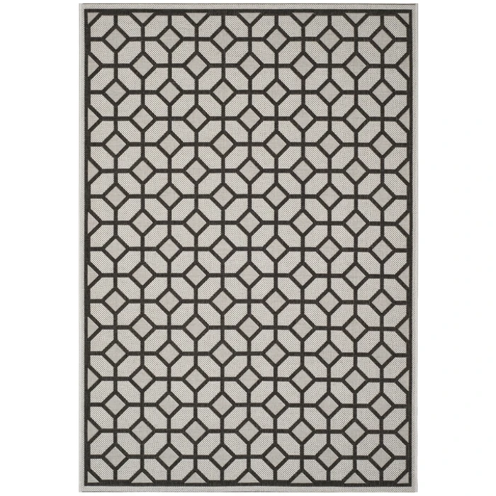 Safavieh Beach House BHS127 Light Grey / Charcoal 5'-3" X 7'-6" Rectangle Area Rug