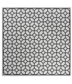 Safavieh Beach House BHS127 Light Grey / Charcoal 6'-7" X 6'-7" Square Area Rug