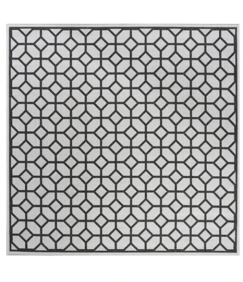 Safavieh Beach House BHS127 Light Grey / Charcoal 6'-7" X 6'-7" Square Area Rug