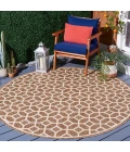 Safavieh Beach House BHS127 Beige / Cream 6'-7" X 6'-7" Round Area Rug