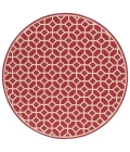 Safavieh Beach House BHS127 Red / Creme 6'-7" X 6'-7" Round Area Rug