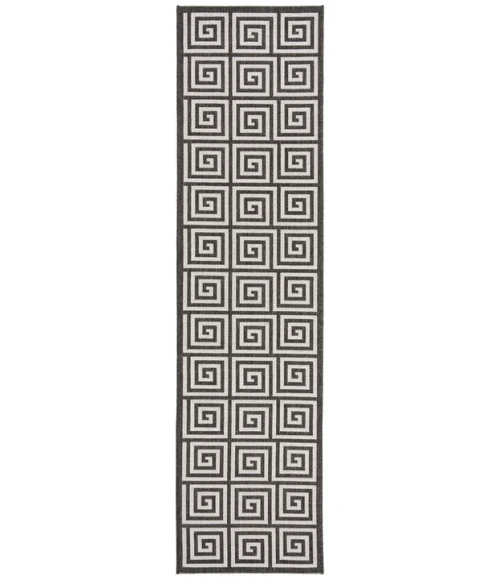 Safavieh Beach House BHS129 Light Grey / Charcoal 2'-2" X 8' Runner Area Rug