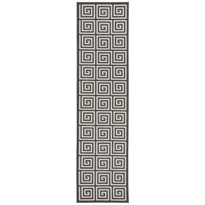 Safavieh Beach House BHS129 Light Grey / Charcoal 2'-2" X 10' Runner Area Rug