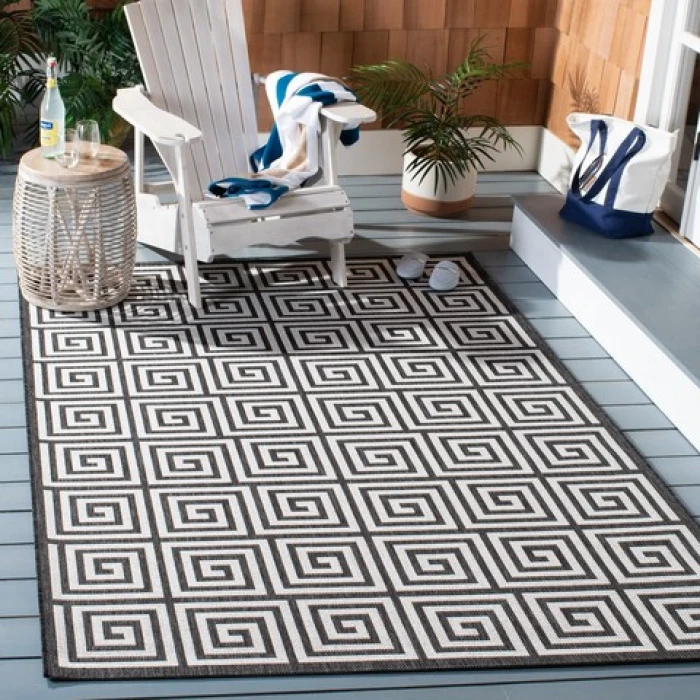 Safavieh Beach House BHS129 Light Grey / Charcoal 3' X 5' Rectangle Area Rug
