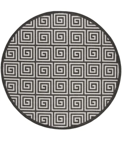Safavieh Beach House BHS129 Light Grey / Charcoal 6'-7" X 6'-7" Round Area Rug
