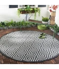 Safavieh Beach House BHS129 Light Grey / Charcoal 6'-7" X 6'-7" Round Area Rug