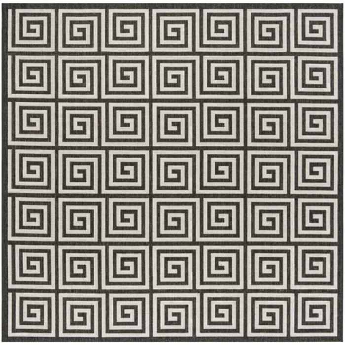 Safavieh Beach House BHS129 Light Grey / Charcoal 6'-7" X 6'-7" Square Area Rug