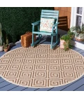 Safavieh Beach House BHS129 Beige / Cream 6'-7" X 6'-7" Round Area Rug