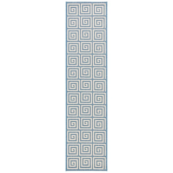 Safavieh Beach House BHS129 Cream / Blue 2'-2" X 10' Runner Area Rug