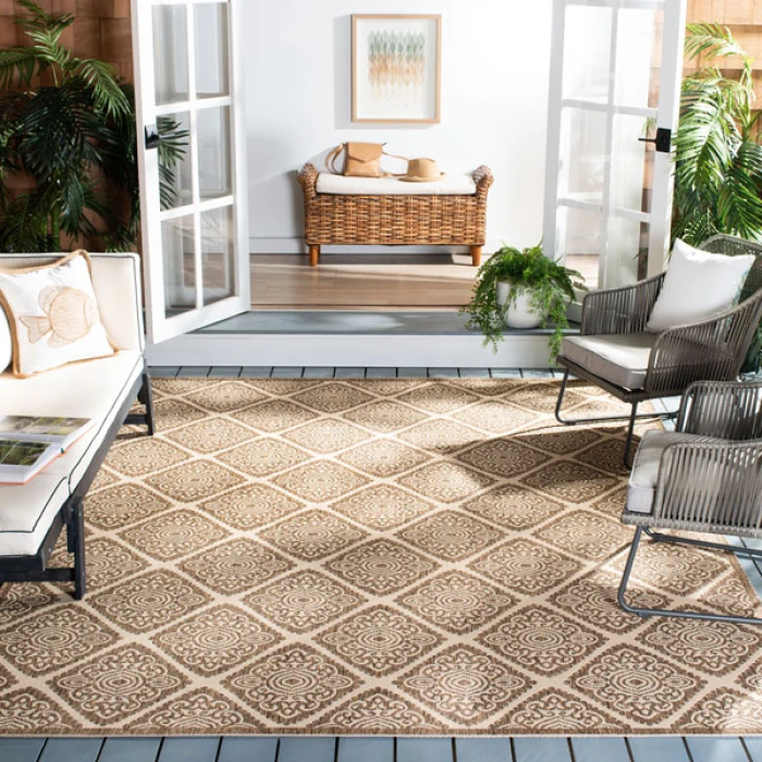 Safavieh Beach House BHS132 Cream / Beige 5'-3" X 7'-6" Rectangle Area Rug