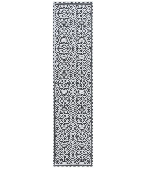 Safavieh Beach House BHS134 Light Grey / Charcoal 2'-2" X 10' Runner Area Rug