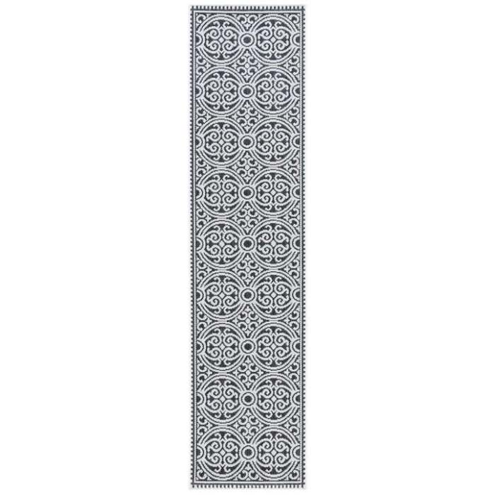 Safavieh Beach House BHS134 Light Grey / Charcoal 2'-2" X 10' Runner Area Rug