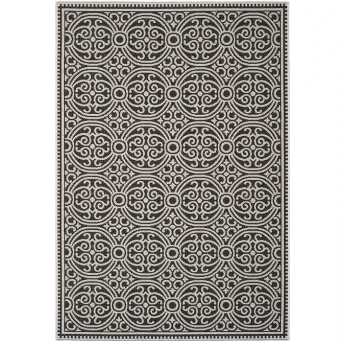 Safavieh Beach House BHS134 Light Grey / Charcoal 4' X 6' Rectangle Area Rug