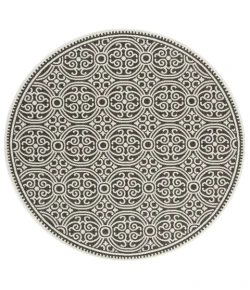 Safavieh Beach House BHS134 Light Grey / Charcoal 8' X 8' Round Area Rug