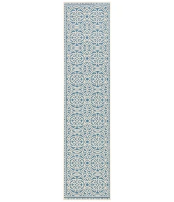Safavieh Beach House BHS134 Cream / Blue 2'-2" X 10' Runner Area Rug