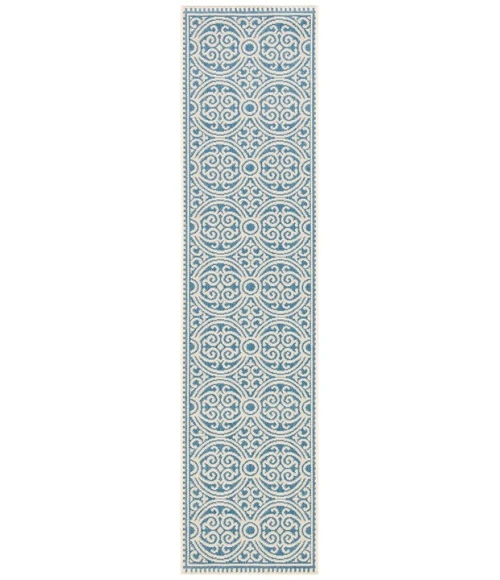 Safavieh Beach House BHS134 Cream / Blue 2'-2" X 10' Runner Area Rug