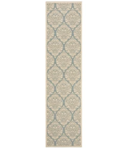 Safavieh Beach House BHS135 Aqua / Cream 2'-2" X 8' Runner Area Rug