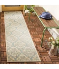 Safavieh Beach House BHS135 Aqua / Cream 2'-2" X 6' Runner Area Rug
