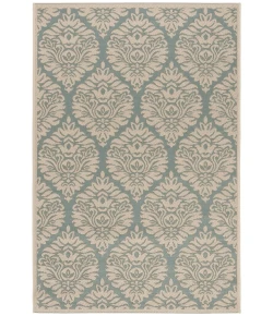 Safavieh Beach House BHS135 Aqua / Cream 4' X 6' Rectangle Area Rug