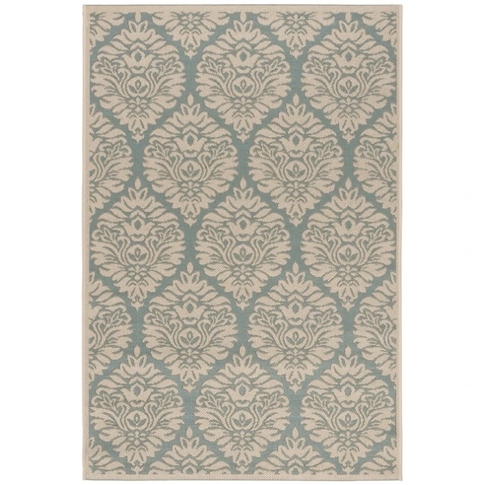 Safavieh Beach House BHS135 Aqua / Cream 9' X 12' Rectangle Area Rug