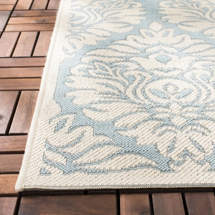Safavieh Beach House BHS135 Aqua / Cream 9' X 12' Rectangle Area Rug