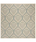 Safavieh Beach House BHS135 Aqua / Cream 6'-7" X 6'-7" Square Area Rug
