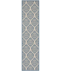 Safavieh Beach House BHS135 Cream / Blue 2'-2" X 6' Runner Area Rug