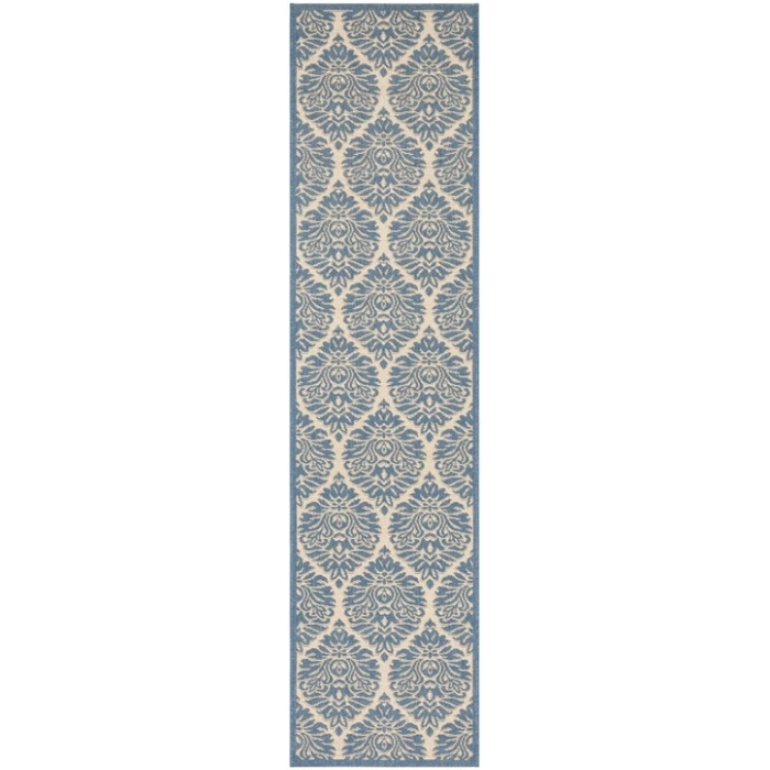 Safavieh Beach House BHS135 Cream / Blue 2'-2" X 6' Runner Area Rug