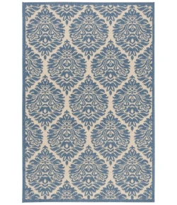 Safavieh Beach House BHS135 Cream / Blue 6'-7" X 9'-2" Rectangle Area Rug