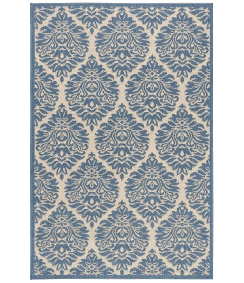 Safavieh Beach House BHS135 Cream / Blue 6'-7" X 9'-2" Rectangle Area Rug