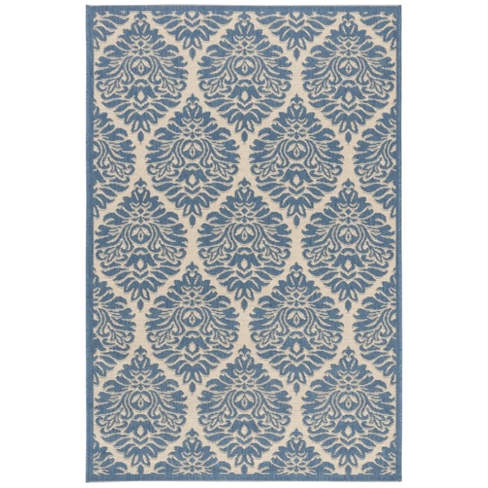 Safavieh Beach House BHS135 Cream / Blue 2'-2" X 4' Accent Area Rug