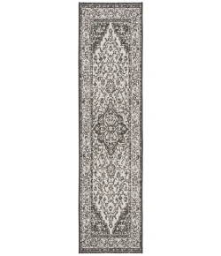 Safavieh Beach House BHS137 Light Grey / Charcoal 2'-2" X 8' Runner Area Rug