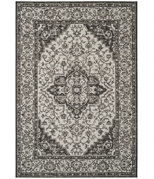 Safavieh Beach House BHS137 Light Grey / Charcoal 3' X 5' Rectangle Area Rug