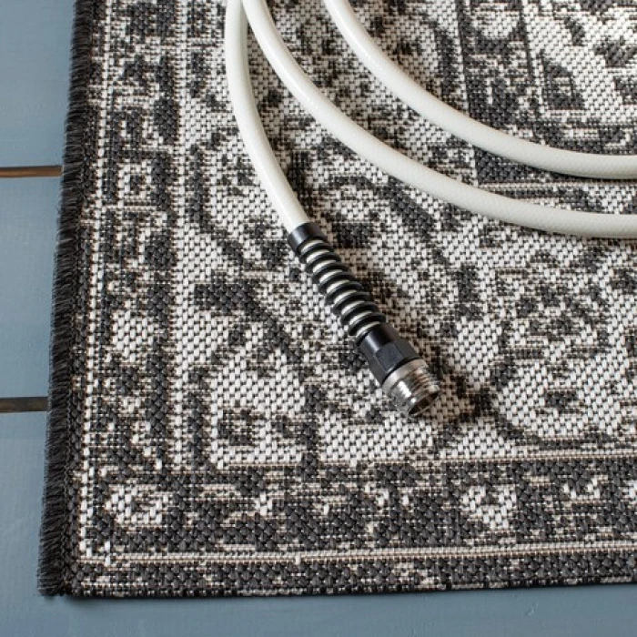 Safavieh Beach House BHS137 Light Grey / Charcoal 2'-2" X 12' Runner Area Rug