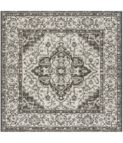 Safavieh Beach House BHS137 Light Grey / Charcoal 6'-7" X 6'-7" Square Area Rug