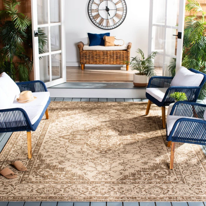 Safavieh Beach House BHS137 Cream / Beige 6'-7" X 9'-2" Rectangle Area Rug