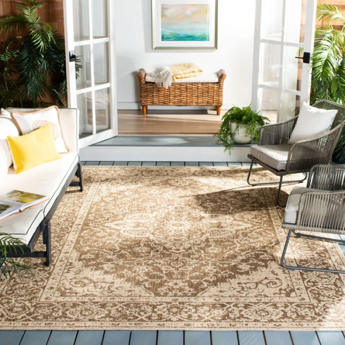 Safavieh Beach House BHS137 Beige / Cream 6'-7" X 9'-2" Rectangle Area Rug