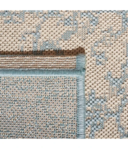 Safavieh Beach House BHS137 Cream / Aqua 8' X 10' Rectangle Area Rug